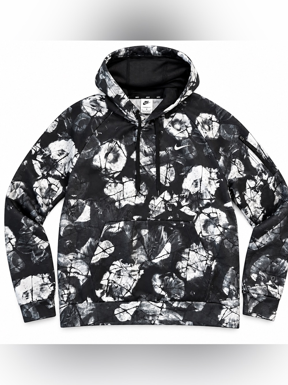 Nike Therma-FIT Men’s L Black White Printed Hoodie DQ4836-010